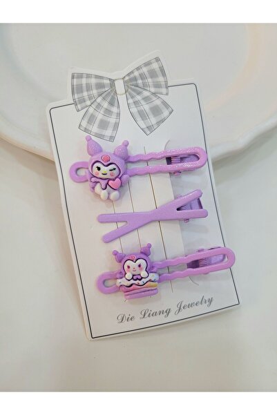 GÜLPEŞE Kuromi Set de 3 - Cataramă pentru copii cu închidere cu cataramă Pens...