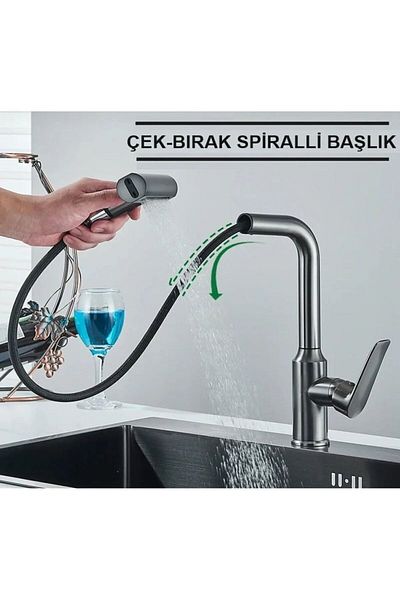 Boheme Fleko Multi-Mode Spiral Kitchen Sink Faucet Waterfall Sprinkler Functional