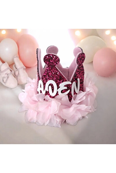 damlakidsmoda 1 Yaş doğum günü tacı isimli fuşya pembe