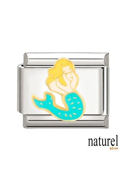 Naturel Tılsım Italian Stainless Steel 9mm Mermaid Charm