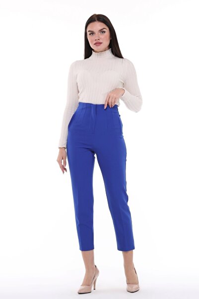 CEDY DENIM CEDY pentru femei cu guler, talie înaltă, până la gleznă, pantalon...