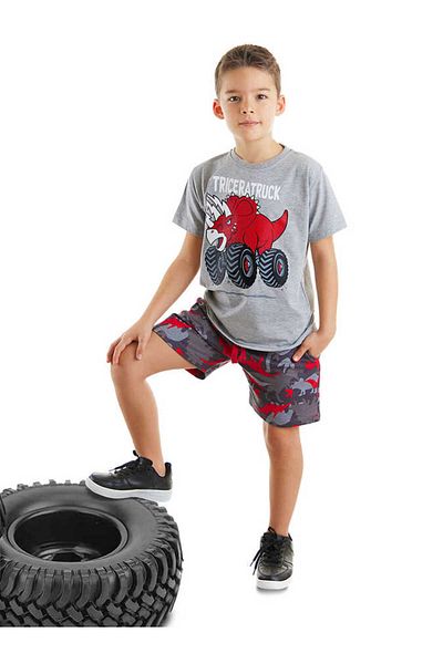 Denokids Triceratruck Boy's T-Shirt Shorts Set