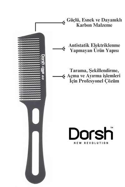 Dorsh Antistatic Carbon Comb - 019