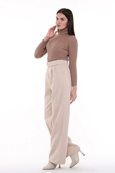 CEDY DENIM Cedy Women's Palazzo, High Waist Trousers, Oversize Original Cut, C3000 Beige