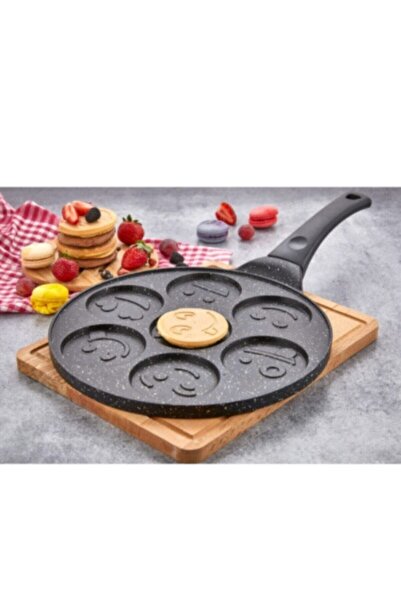 KOÇS مقلاة من الجرانيت المصبوب باللون الرمادي من إيفا - مع الرموز التعبيرية