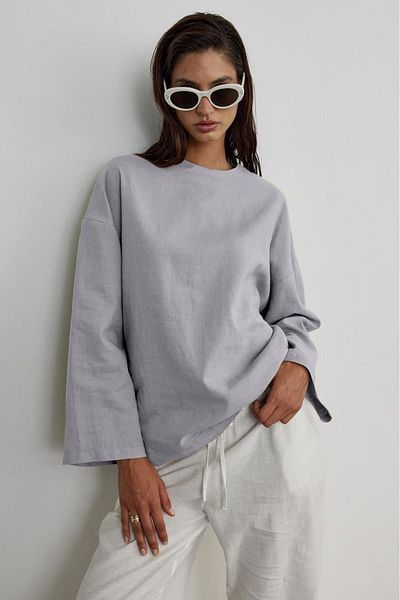 The Moda Linen Blended Kavala Blouse