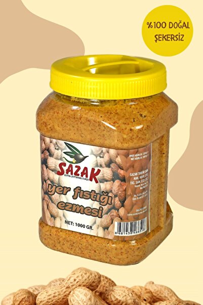 sazak zeytin zeytinyağı Fıstık Ezmesi Şekersiz %100 Doğal Katkısız Fıstık Par...