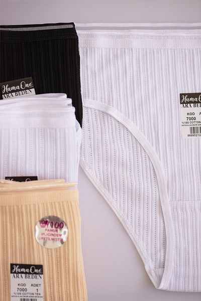 Humaone Pachet de 4 - 100% bumbac slip cu cusături în lanț, cu pielea albă și neagră