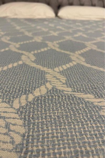 Çeyiz Diyarı In Albastru Franjuri Single Pique - Dublu, 220x240 Cm