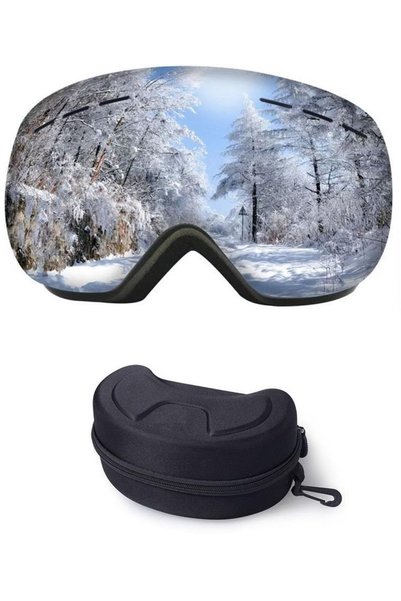 Schulzz 3 Layer Mirrored Snowboard Ski Goggles with Uv400 Protection Antisis Feature