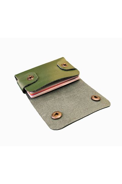 CRASSULA PREMIUM LEATHER Genuine Leather Card Holder with Snap Closure