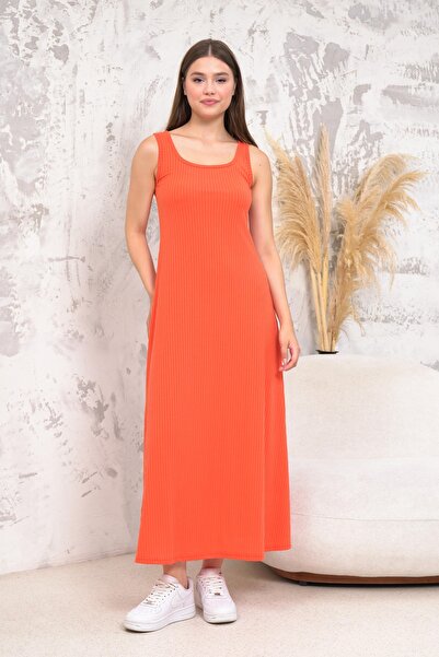 MONAMORE Γυναικείο φόρεμα καμιζόλ με σκίσιμο στο πλάι - κομμένο καμπάνα