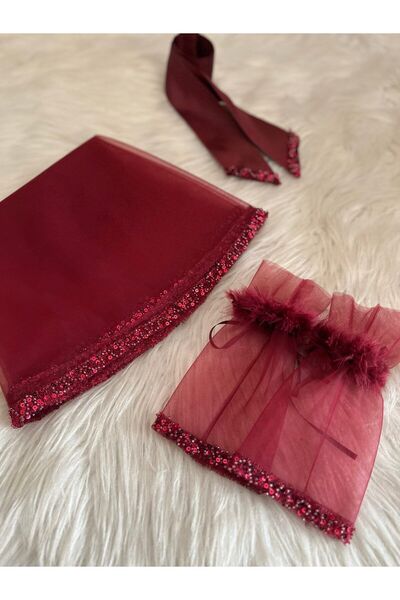 Evsay Gelin Duvağı Pul Payetli  Model Duvak 3’lü Set Duvak Takım Kına Malzeme...