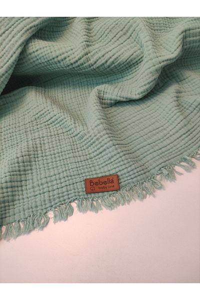 Bebella 4 Layer Muslin Fringed 100% Cotton Baby Stroller - 100x120 cm Gift