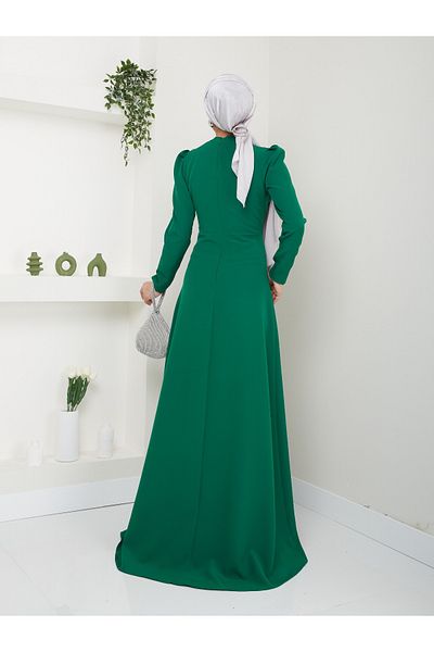 İvamoda Βραδινό φόρεμα θαλάσσιο Hijab DNZ001