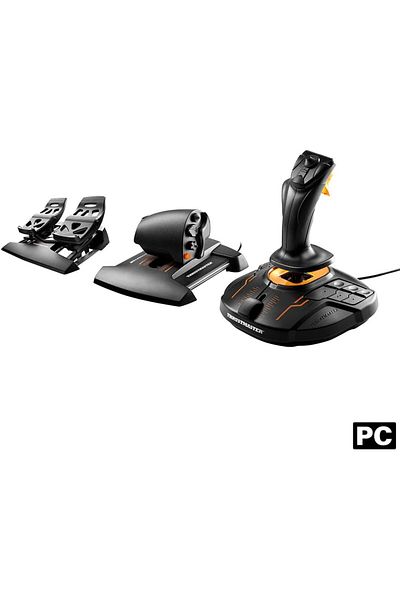 Thrustmaster T.16000M FCS Flight Pack: دواسات عصا التحكم والخانق والدفة للكمبيوتر الشخصي
