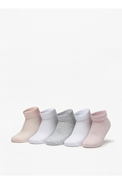 Little Missy Solid Ankle Length Socks - Set of 5