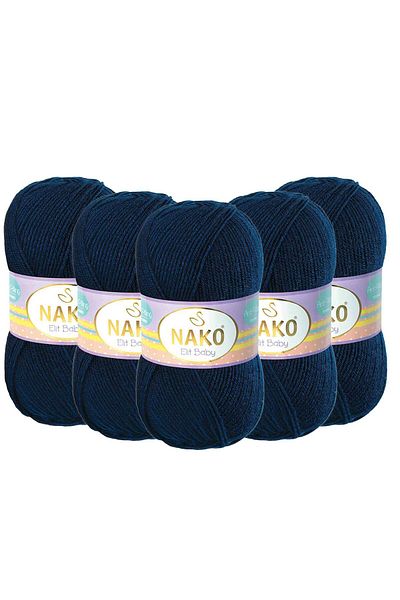 NAKO Nako Elit Baby Anti Pilling 5 τεμαχίων Navy Blue πλεξίματος - 10094