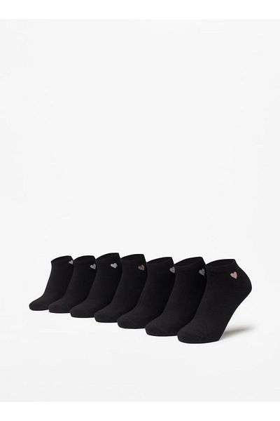 Celeste Heart Print Ankle Length Socks - Set of 7