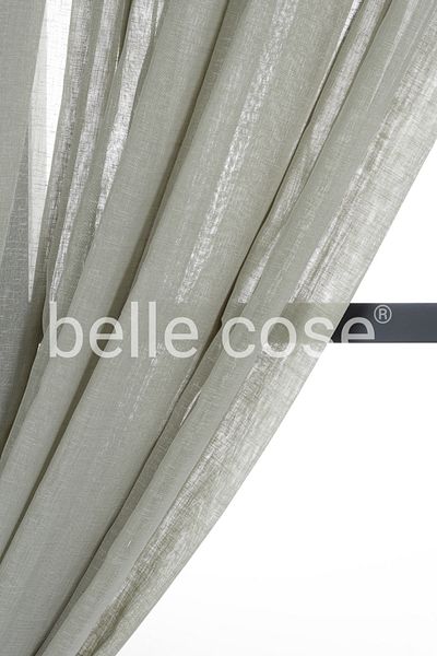 Belle Cose Green Sirius Linen Look Plain Tulle Curtain Without Pleats