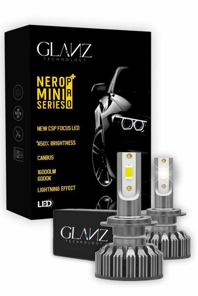 Glanz H7 Nero Pro Canbus Mini Slim Csp Led Xenon Şimşek 16000lm 6000k Beyaz F...