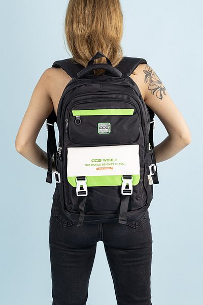 Getcho Ramino Black Multi-Eye Sports Backpack - Laptop/Tablet Compartment, Supported Straps