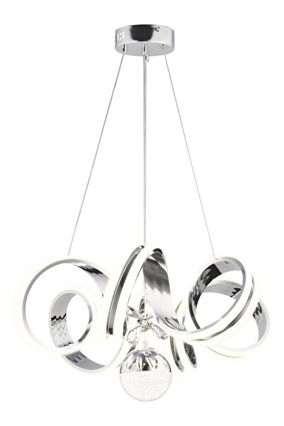 Apliqa Amott Krom 3 Renkli 150 Watt Kristal Ledli Kelebek Led Top Modern Oturma Odası Salon Sarkıt Avize