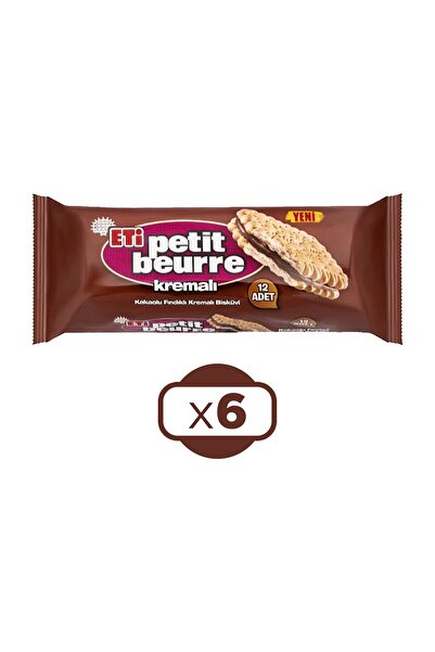 Eti Kakaolu Fındık Kremalı Petibör Bisküvi 270 gr x 6 Adet