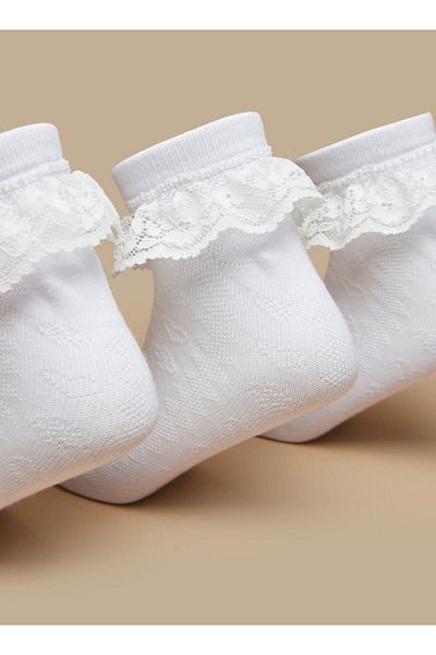 LBL by Shoexpress Lace Detail Crew Length Socks - Set of 3