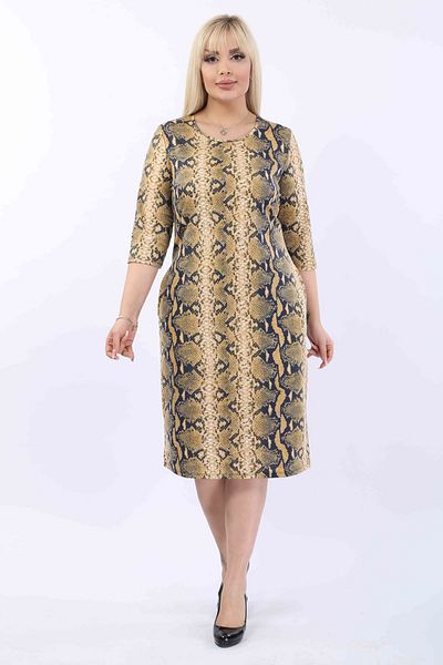 FARBAPLUS Plus Size Patterned Winter Dress with Pockets - 37b-2010