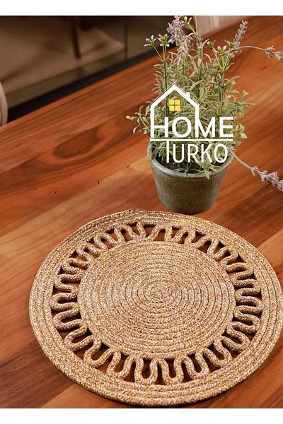 HomeTurko Jută naturală, răchită cu aspect modern 33 X 33 Cm, pat de loc, inserție.