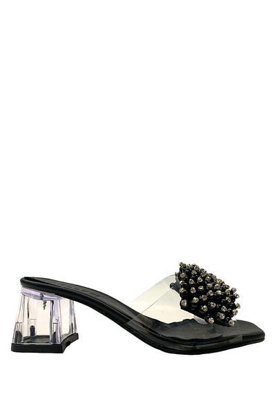 Tuğba Ortopedi Papuci de rochie de seara pentru femei TH25 Black Stone