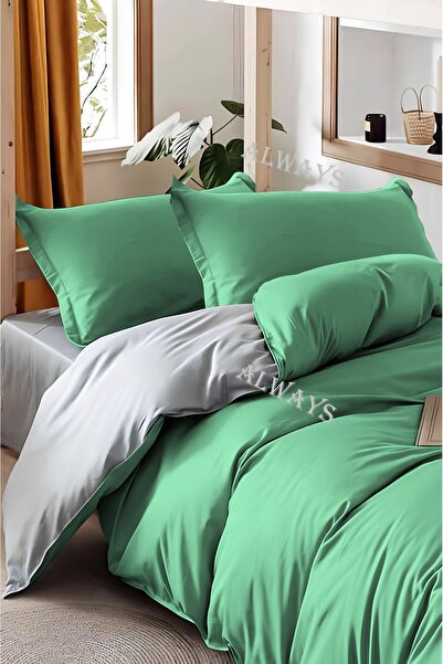 Always طقم غطاء لحاف مزدوج الجوانب مع ملاءة مطاطية