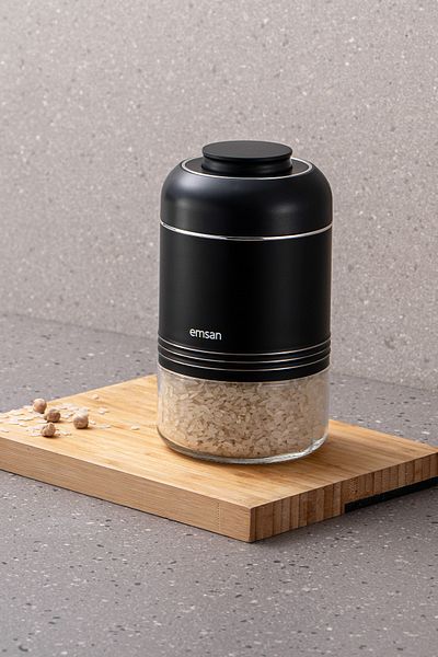 Emsan Black Moko 650 ml Storage Jar