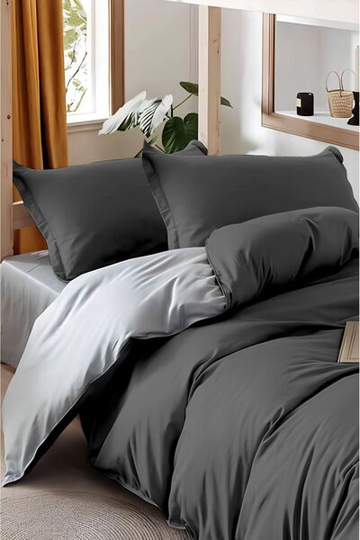 Always طقم غطاء لحاف مزدوج الجوانب مع ملاءة مطاطية