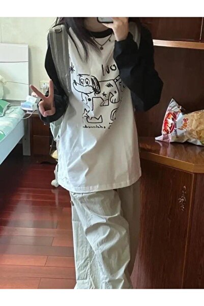 Touz Moda Wow Dog Raglan - Λευκό μακρυμάνικο T-shirt