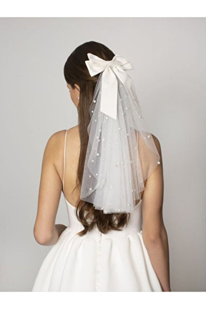 ecrin tuhafiye hobi Kırık Beyaz Duvak 50 cm Taraklı 1. Kalite Hayal Tül İncil...