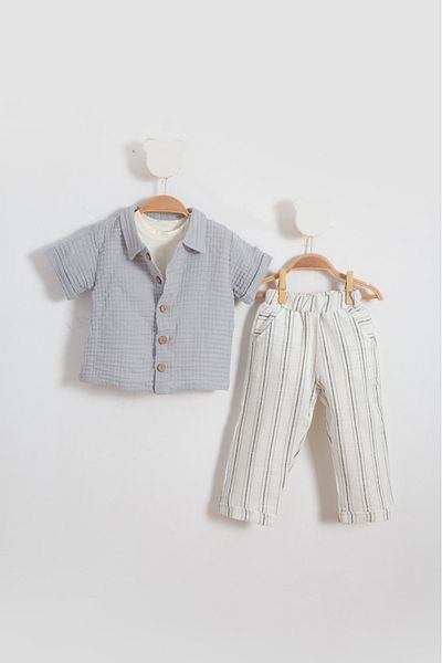 SS ÇEliK KOOP Muslim Summer Set - 3-Piece Lower and Upper Set