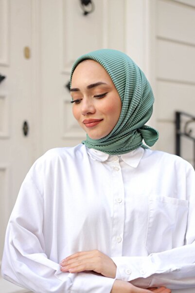 shalby Piliseli Eşarp Tesettür Mint Yeşili