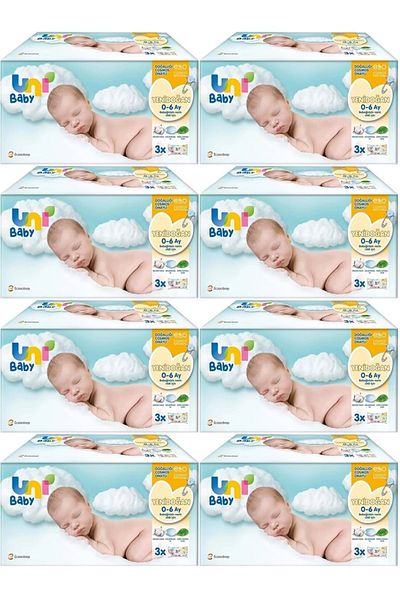 Uni Baby Wet Towels for Newborns - 40 Sheets (Pack of 24) 960 Sheets (For Delicate Skin) (8PK*3)