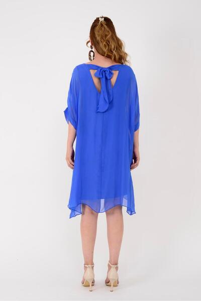 Park Moda 6129 SIRTI BAĞLAMALI İPEK ELBİSE