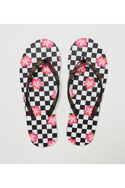 Aeropostale Women's Black Floral Slippers