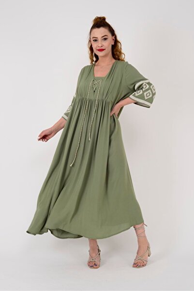 Park Moda AN10633 PÜSKÜL DETAYLI NAKIŞLI ELBİSE