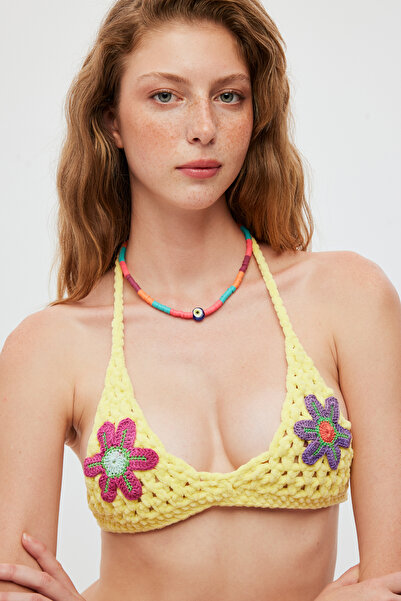 Houps Çiçek Örgülü Kuruma Bikini Üstü