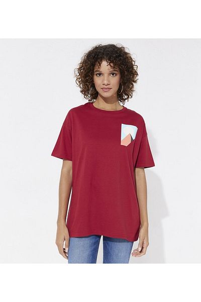 Aeropostale Women's Red Graphic Crew Neck Short Sleeve T-Shirt
