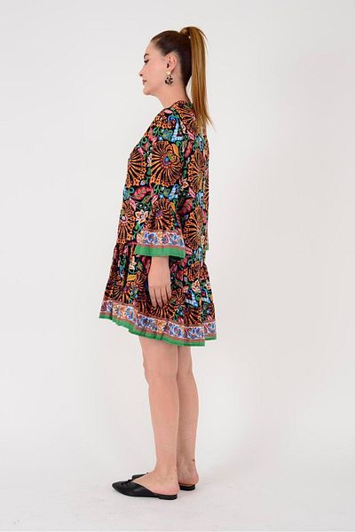 Park Moda An181 Ethnic Pattern Short Dress