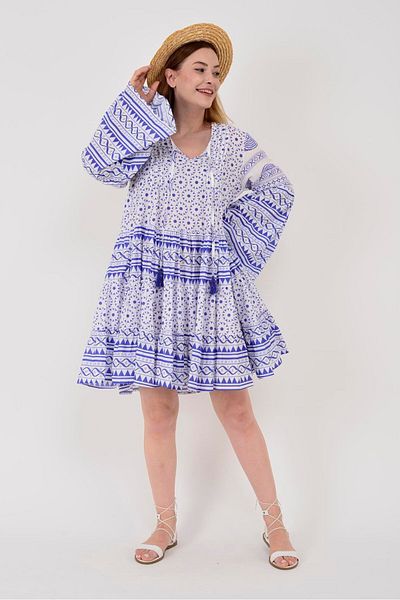 Park Moda AN10672 ROCHIE SCURTĂ CU MODEL GEOMETRIC CU DETALIU GARNI