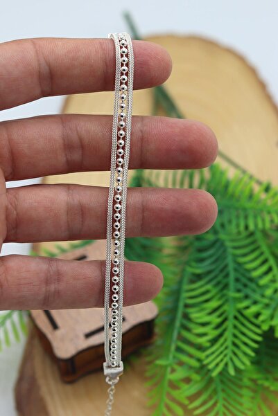 Midyat Nurtaş Gümüş Top Model Mardin Hasırı  925 Ayar Gümüş Bileklik 201023229