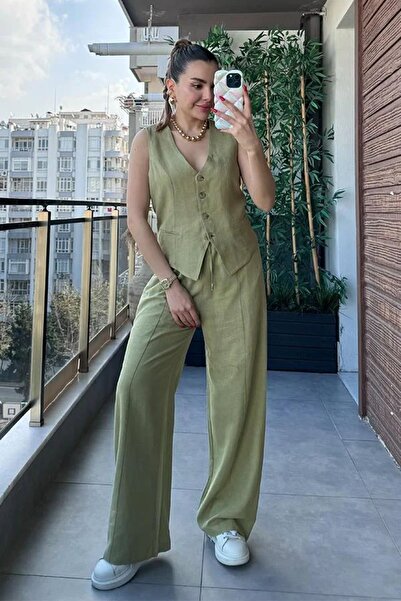 My Blog Khaki Lavin Set vesta-kalhoty ze 100% bavlny