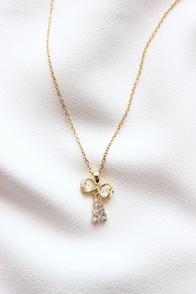 Dazzlecave 316L Stainless Steel Necklace - White Ribbon Steel Necklace with Z...